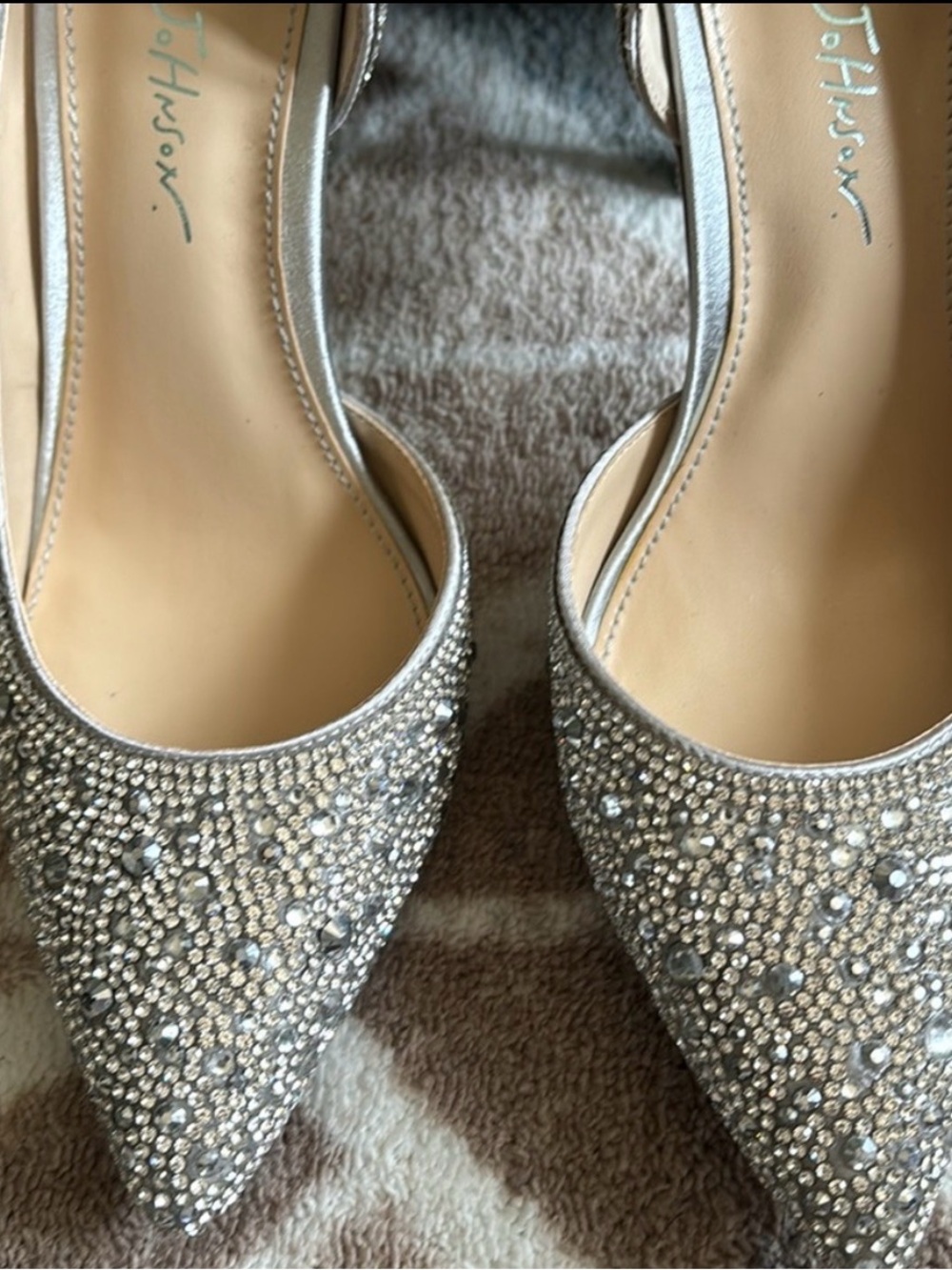 Betsey Johnson Silver Crystal D'Orsay Heels - Picture 4 of 11